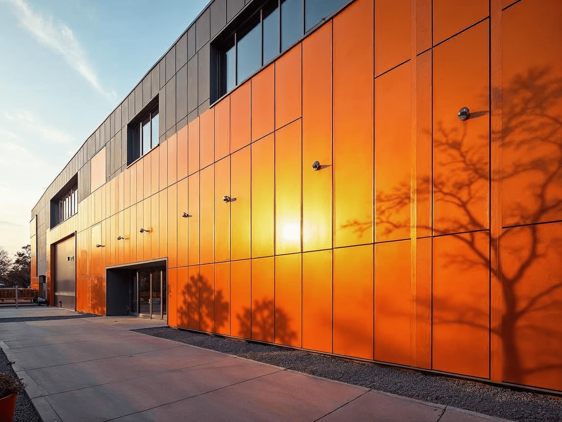 Insulated metal panel installation on a commercial building