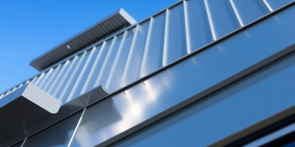 Insulated metal panels on a commercial building exterior.